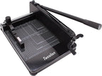 TEXALAN Heavy Duty Guillotine Paper Cutter - 400 Sheets Capacity, A4 12" Stack Paper Trimmer, Steel Base, Black