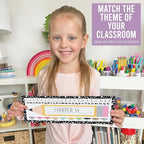 Desk Name Tags for Classroom – 36 Student Name Plates for Classroom Kindergarten, Preschool, 1st, 2nd & 3rd Grade, 14.5 x 4in Teacher Nameplates for Student Desks, Colorful Nametags