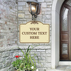 Custom Decorative Sign, Personalized Metal Sign for Business, Driveway, Home, Airbnb, Office Door Plaque, Brown Border Sign, 18x24 Inches, ACM, Fade Resistant, Made in USA by Sigo Signs