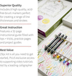 Speedball Hand-Lettering & Journaling Set, Brush Tip Pens Calligraphy, Beginners, Bullet Journaling Pens For Writing, Calligraphy Book, Bullet Journal Coloured Writing Pens, Creative Lettering