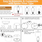 GO&SO Oatmeal Linen Drum Lamp Shade - 11" Top x 13" Bottom x 10" High (Spider) - Farmhouse Style for Table & Bedside Lamps - Replacement Shade - Easy Assembly