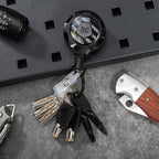 MNGARISTA Upgraded Heavy Duty Retractable Keychain with Belt Clip, 10 OZ Retraction, 31.5" Stainless Steel Cord Key Chain, 3K Carbon Fiber ID Badge Reel Holder with Badge Strap and Key Ring, 2 Pack