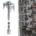 Sumloty 200-Pack 304 Stainless Steel Fence Staples, 1.6 Inch Reusable Fence Screw Nails for Wire Mesh and Woven Fencing, Easy Install with Power Drill