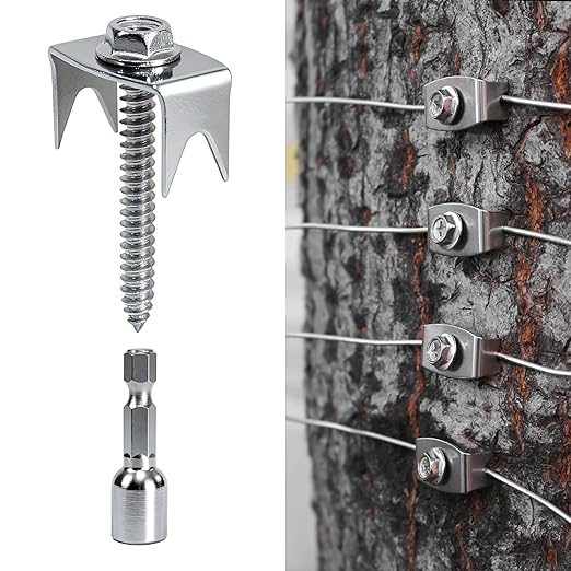 Sumloty 100-Pack 304 Stainless Steel Fence Staples, 1.6 Inch Reusable Fence Screw Nails for Wire Mesh and Woven Fencing, Easy Install with Power Drill