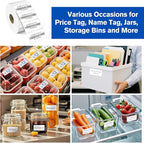 L LIKED 1" x 2" Blank Removable Labels with No Residue, Water and Oil Resistant, Use for Both Home and Office (1 Roll, 1300 Labels)