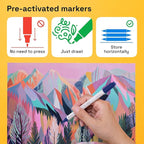 ARTISTRO 72 Acrylic Paint Markers - Paint Pens Dual Tip Brush + Fine Ideal for Calligraphy - Perfect for Fabric, Rock, Glass, Wood, DIY - Art Supplies, Stocking Stuffers, Christmas Gift Idea