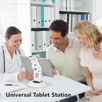 EHO iPad Stand, 360° Rotating Commercial Tablet Stand, Retail Kiosk, 6"-13"(Screen) Adapter Universal Tablet Clamp Holder for iPad, iPadAir, iPadMini, Microsoft Surface, Most Tablets - White