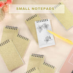 Tenceur 6 Pcs Pocket Notebook Small 3x5 Inch Spiral Notepads Mini Top Bound Notebook with Lined 120 Pages Ruled Memo Pads for Office College Nurse Essentials Back to School Gift (Glitter Gold)