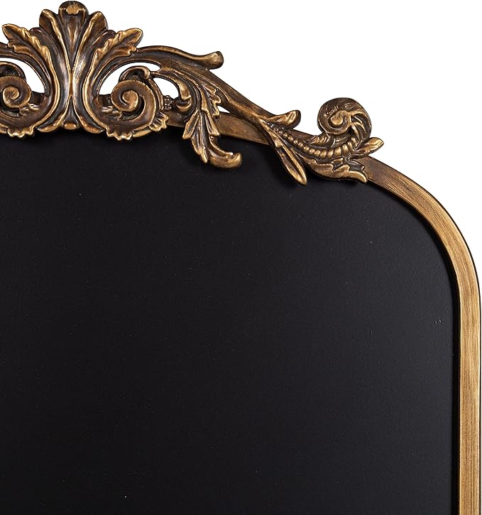 Kate and Laurel Arendahl Arch Chalkboard; Gold; 19 x 31; Framed Arched Ornate Vintage Magnetic Chalkboard for Unique Display; Decoration; and Organization