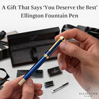 Ellington Pens Luxury Fountain Pen Set - Extra Fine Nib - Includes 3 Ink Cartridges, Refillable Ink Converter, Gift Box- Fountain Pens For Writing, Calligraphy, Journaling, Sketching (The Nautilus)