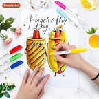 Shuttle Art 60 Colors Permanent Markers, Fine Point, Assorted Colors, Works on Plastic,Wood,Stone,Metal and Glass for Doodling, Coloring, Marking
