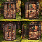 Book Nook Kit, Miniature House Kit, Miniature Kit, DIY Crafts for Adults, Book Repository,Wooden Miniature Library Bookend with LED Light, 3D Decorative Shelf Insert, Gift for Book Lovers (1PCS)