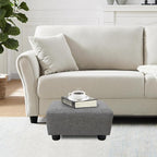 CAROLMADE Small Foot Stool Ottoman Footstool with Legs Under Desk Footrest for Living Room Bedroom and Office,Linen-Grey