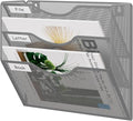 EasyPAG 3 Pocket Mesh Wall File Organizer, Hanging Paper Folder Holder with Classify Label, Vertical Wall Mount Mail Organizer for Office Home Classroom, Silver