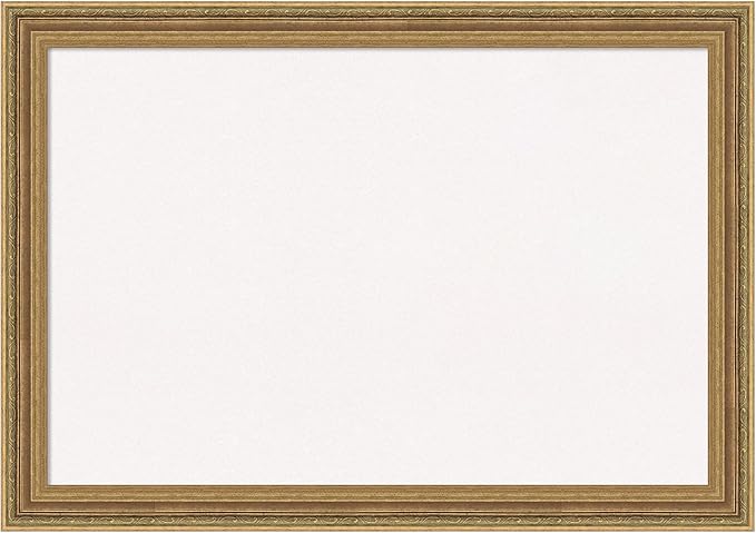 Amanti Art White Cork Board for Wall, 29x41 Vision Board with Gold Frame, Large Corkboard Office Decor for Home Organization, Traditional Corkboard Pinboard to Display Items for Home Organization