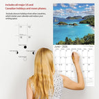 2026 Wall Calendar,Calendar 2026, November 2025 - December 2026, Wall Calendar Ocean Beaches, 12" x 24" Opened,Full Page Months Thick & Sturdy Paper for Calendar Organizing & Planning