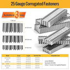 meite Corrugated Fasteners MC138 25 Gauge 1-Inch Crown 3/8-Inch Length Corrugated W Fastener Staples 5000 PCS/Case (1 Case)