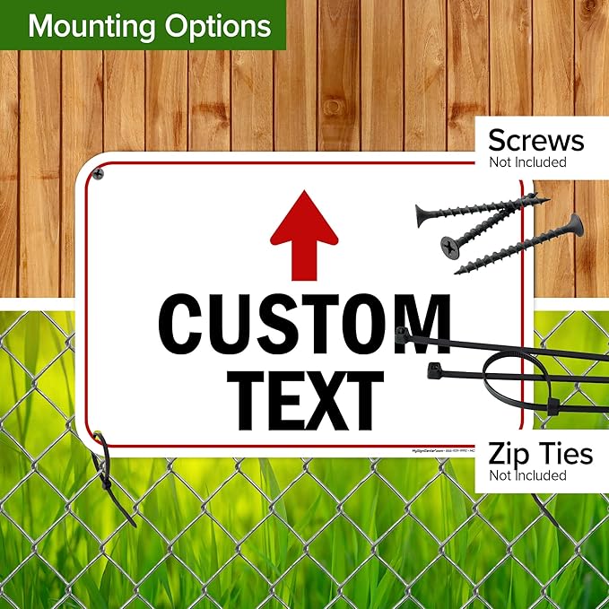 Custom Arrow,Custom Directional Sign, Up Arrow,12x18 Inches, 55 mil thick HDPE (high density polyethylene) Made in USA by My Sign Center