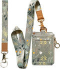 bolimoss Lanyard Wallet,Wallet Lanyard,lanyards for id Badges,lanyards for id Badges for Women,Lanyard Wallet for Women,Fashion Badge Holder with Zipper (Light Grey)