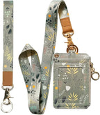 bolimoss Lanyard Wallet,Wallet Lanyard,lanyards for id Badges,lanyards for id Badges for Women,Lanyard Wallet for Women,Fashion Badge Holder with Zipper (Light Grey)