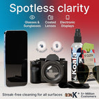 Koala Eyeglass Lens Cleaner Spray Kit | (1x) Glasses Cleaner Bottle + (1x) Microfiber Cloth | Alcohol Free Eyeglasses, Screen, and Camera Cleaning Kit | Made in USA (2 Piece Set)