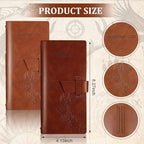 Eaasty 2 Pcs Leather Hunting Log Book Elk Hunting Journal Notebook for Men Designed for Huntsman to Record Hunt Details for Dad Husband Father's Day Birthday Gift, 96 Pages(Tan, Reddish Brown)