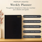Mantra Planner 2026 Planner, Daily Journal & Gratitude Journal All-In-One with To Do List, Self Care Prompts & Habit Tracker - 5.8 x 8.3 - Black