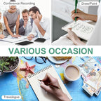 Engrowtic Dot Grid Notebook Top Spiral Notebook A5 Size Bullet Dotted Paper Hardcover Dot Journal 8.3''x 5.8'' 140 Pages Spiral Notepads for Sketching Drawing Writing School Office(Black,6 Pcs)