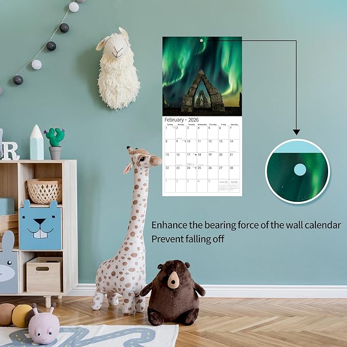 2026 Wall Calendar,Calendar 2026, November 2025 - December 2026, Wall Calendar Aurora, 12" x 24" Opened,Full Page Months Thick & Sturdy Paper for Gift Perfect Calendar Organizing & Planning