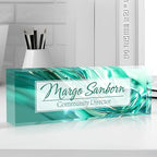 Personalized Name Plate for Desk Custom Acrylic Desk Name Plate Custom Employee Appreciation Gifts Office Gifts for Women, Men, Boss, Coworkers, Teacher, Nurse (Green Glaze)