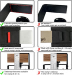AHOMO,Under Desk Cable Management,No Drill 36",cord organizer,with Silicone Pads (No Scratch!)16 Cable Ties,Washable PE Honeycomb Base,Clamp/Screw Mount-Fits Any Desk 0-2.1",No Stinky Cardboard! Black