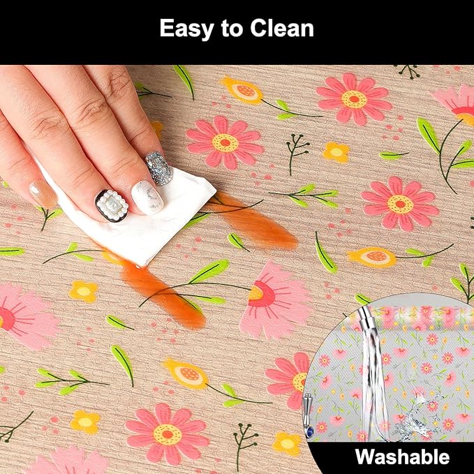 Cooyes Shelf Liner – Premium Non-Adhesive Cabinet & Drawer Liner for Kitchen – Waterproof Shelf Paper with Modern Pattern – Durable EVA Cabinet Mat – Easy to Cut (17.5" W x 360" L)