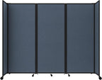 Versare Room Divider 360 Portable Wall Partition | Folding Panels | Large Freestanding Divider | Locking Wheels | Temporary Room Separator