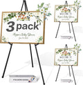 VAIIGO 63" Display Easel Stand - 3Packs Art Easels for Wedding Sign Poster Stand Folding Floor Adjustable Metal Black Easel Instant Tripod Easel for Painting Wedding Welcome Sign Stand