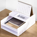 Eufrozy 3 Tier Stackable Letter Tray Paper Organizer, White Desk Paper Tray for Office Desktop Organizing, Cardboard Inbox, File Sorter, A4 Paper Turn in Tray, Document Storage, Mail Holder