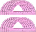 Hoiny 10 Pack Clear Protractor, 6 Inch Plastic Protractors, 180 Degrees Accurate Math Geometry Tools for School, Office, Classroom (Pink)