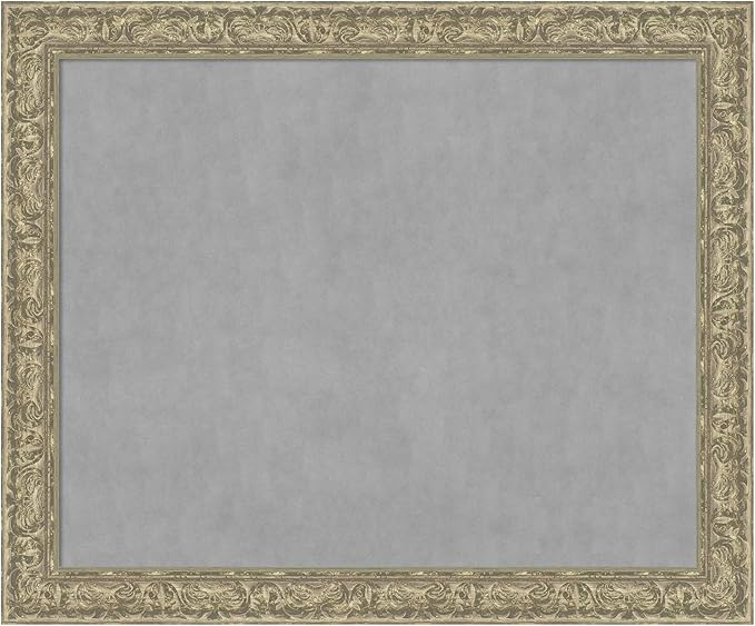 Amanti Art Silver Framed Magnetic Board 39x47 X-Large Vision Board for use with Magnets, 100% Metal Sheet to Display Items as Office Decor or for Home Organization in mudroom, Kitchen or Kids Room
