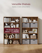 VASAGLE Set of 2 Bookshelves, 30 Inches Wide, 5-Tier Open Bookcases with Adjustable Storage Shelves, Floor Standing Units, Rustic Brown ULBC175X01-2