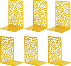 CNK Book Ends Bookends for Decorative Books Holder Bookend Shelves End Hold Heavy Duty Holders Stoppers Metal Stopper Cute Boho Bookshelf Holds Cookbook Office Home Set of 6 Bookends Pair Gold