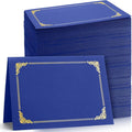 Fainne 120 Packs Certificate Holders Bulk, Diploma Covers Gold Foil Border, Document Covers for Letter Size 8.5x11 Award Certificates, Cardstock, Document Papers, Paper Card Stock(Royal Blue)