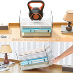 StorBin 4 Trays Paper Organizer Letter Tray, Acrylic Stackable Desk File Organizer, Clear Office Desk Organizer for File Paper, Ipad, Letter, A4 Office File, Books, Notes