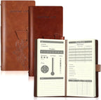 Eaasty 2 Pcs Leather Hunting Log Book Elk Hunting Journal Notebook for Men Designed for Huntsman to Record Hunt Details for Dad Husband Father's Day Birthday Gift, 96 Pages(Tan, Reddish Brown)