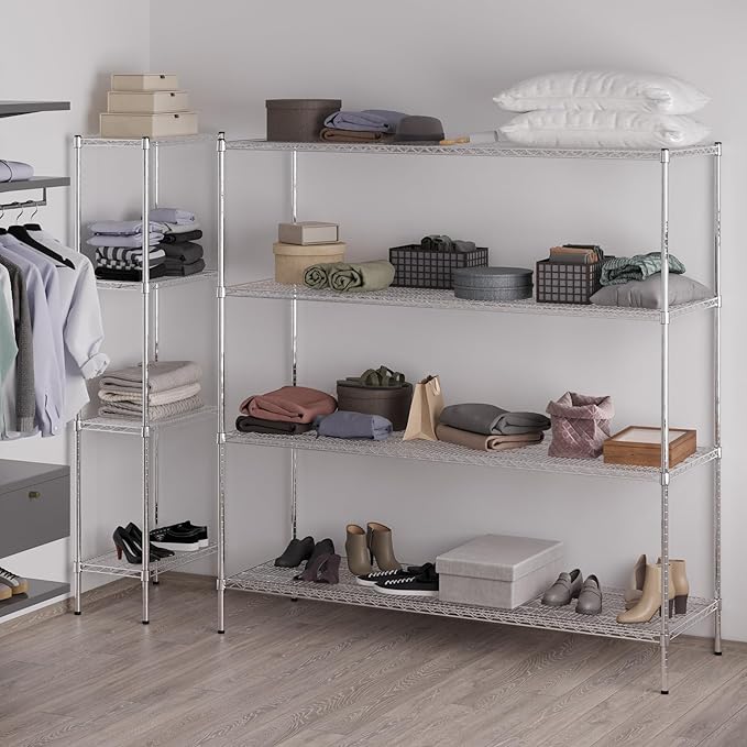 Regal Altair 24" Deep x 72" Wide x 74" Height Wire Shelving Kit | 4-Tier | NSF Commercial Storage Rack Unit