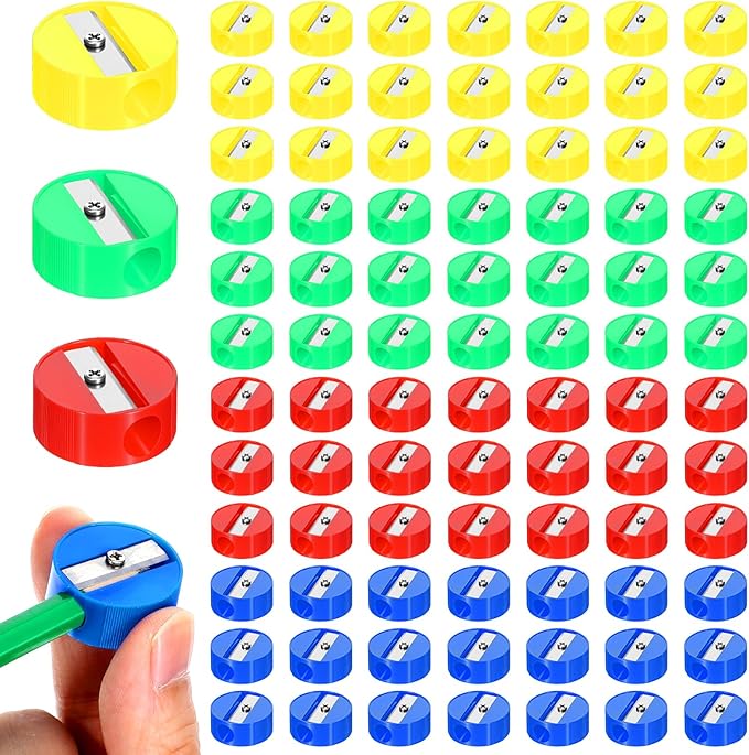 Kifmurase 800Pcs Mini Bulk Handheld Pencil Sharpeners, Portable Manual Pencil Sharpeners, Colorful Round Manual Sharpener for Classroom, Compact Crayon Sharpener, Back to School Supplies