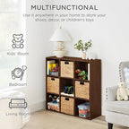 Best Choice Products 9-Cube Storage Organizer, 13.5in Shelf Opening, Bookcase, Display Shelf, Customizable w/ 3 Removable Back Panels – Walnut