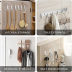 ZAYBOD 15-Pack Coat Hooks with 30 Screws | Heavy Duty Wall Mounted Hooks for Robe, Backpack, Keys & Entryway Storage | Multi-Use Hanging Hardware (White)