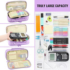 JOINPRO Pencil Case, Large Capacity Pencil Case Organizer; Double Zipper Storage Bag; Big Pencil Pouch for College School Office Teen Girl Boy Men Women Adult