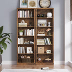BORNOON 75" Tall Bookshelf, 6-Tier Floor Standing Bookcase with Adjustable Shelves, 24" Wide Open Storage Shelf, Modern Display Organizer for Home Office, Living Room, Bedroom, Study