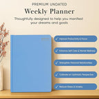 Mantra Planner 2026 Planner, Daily Journal & Gratitude Journal All-In-One with To Do List, Self Care Prompts & Habit Tracker - 7 x 10 - Blue