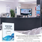 1 Pack Visitor Badges with Carbon Copy Visitor Stickers Letter Size Visitor Log Book Protecting Privacy Pages for School Church Business Visitor Pass Stickers 150 Visitor Badges 30 Memo Pages (1)